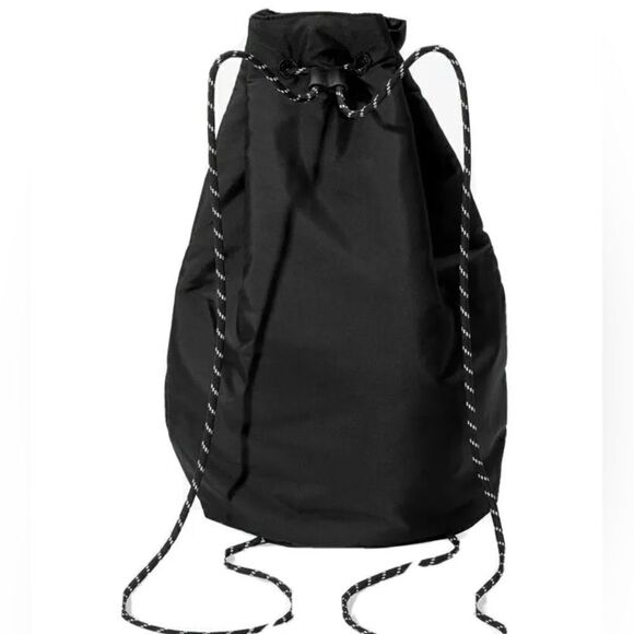 PINK by Victoria’s Secret Black Cinch Sack bucket Backpack tote purse beach - Picture 2 of 10